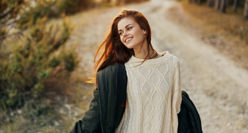 Woman experiencing optimal health through traditional naturopathy
