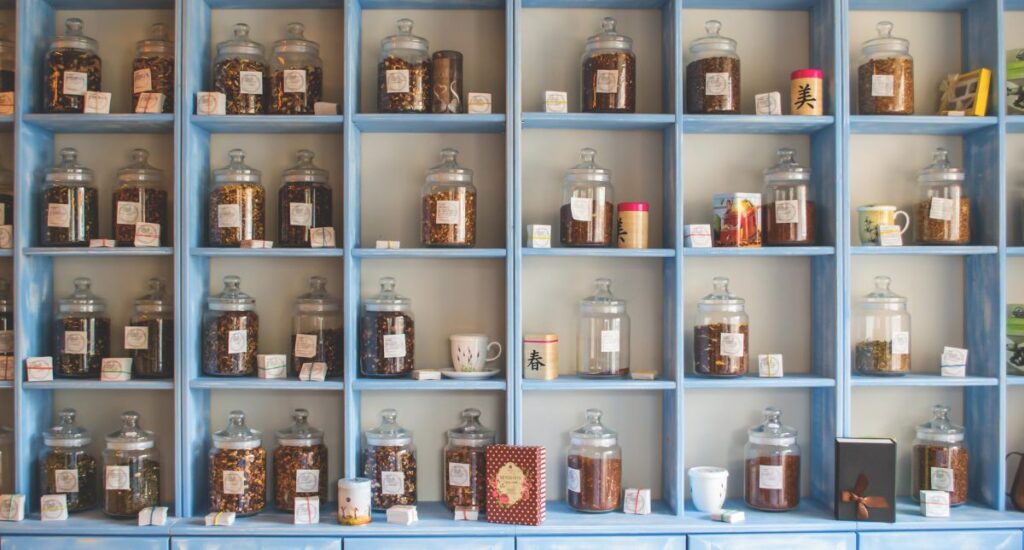 Chinese herbalism shelf