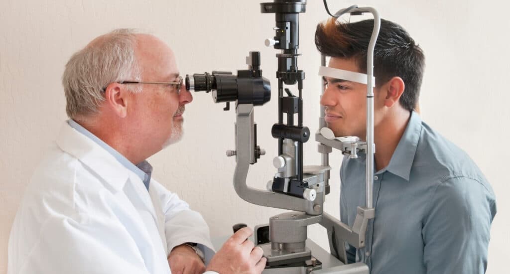 Man Receiving Eye Exam