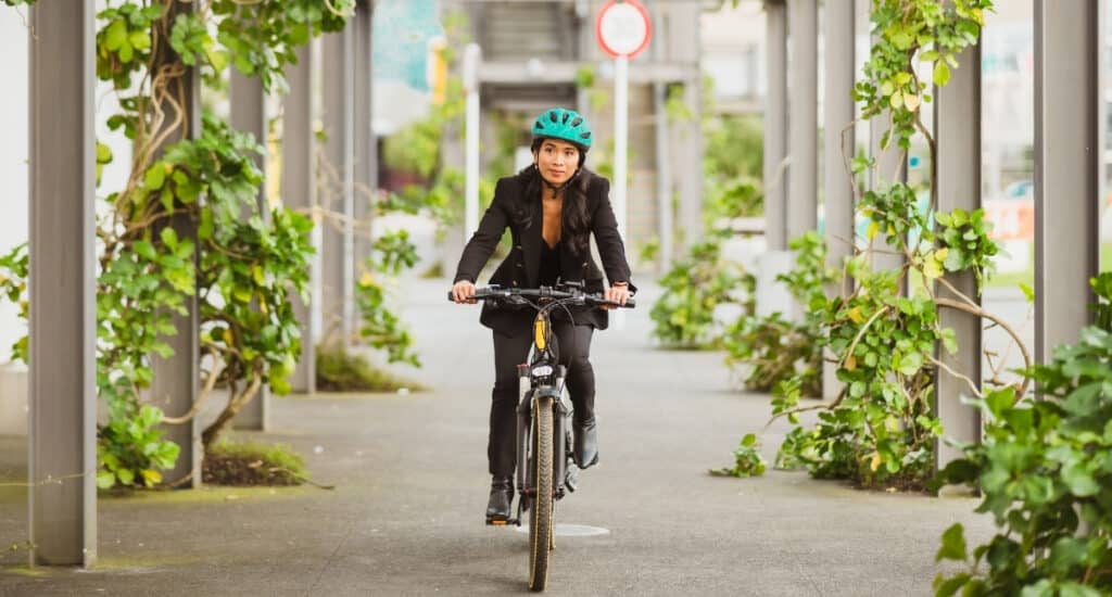 Woman Riding Bike to Work