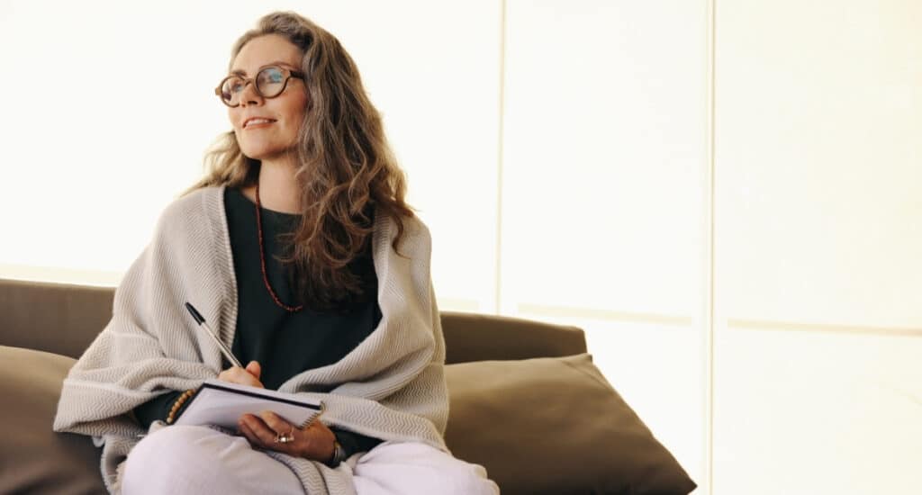 Woman Healthy Habit Journaling